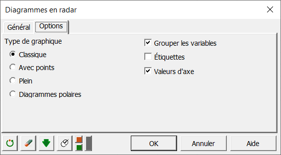 Onglet Options dans XLSTAT